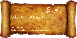 Sátor Albert névjegykártya