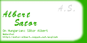 albert sator business card